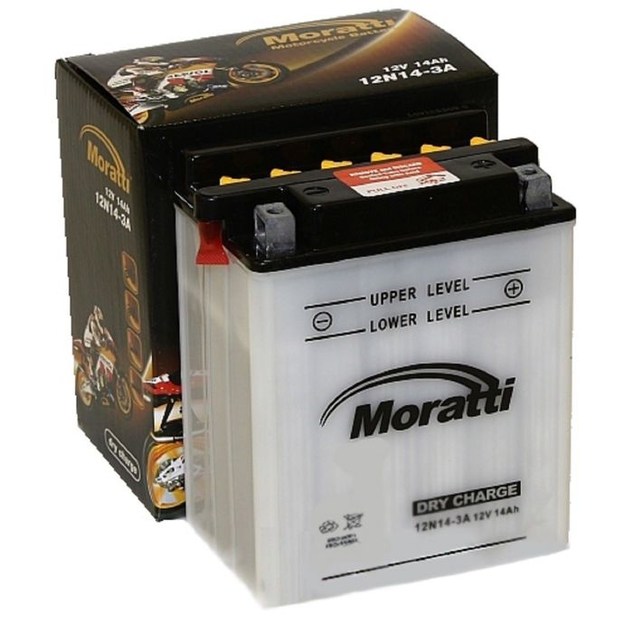 Аккумулятор, Moratti 12N14-3A/ME1214, 14 Ah, сух.зар.б/эл.